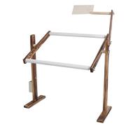 Generic Support de Broderie en Bois avec Cadre de Point de Croix à Hauteur Réglable, Boîte à Outils Latérale Rotative à 360 Degrés pour Accessoire Artisanal de Couture