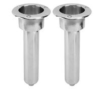 Generic Support de Canne à Pêche pour Bateau, en Acier Inoxydable Robuste, avec Support de Verre pour Yacht et Bateau, Haut de 78mm, Base de 40mm (0 degrés)