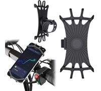 Generic Support de téléphone universel pour vélo, moto, rotation à 360°, compatibilité téléphone de 4 à 6", matériau en silicone, support de guidon, noir