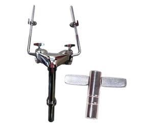 Generic Support de tom double en métal, support de batterie réglable, pince de bras de tom double, accessoire de batterie pour concerts, entraînement sur
