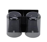 Generic Support Mural pour Brosse à Dents, Montage Adhésif sans Perçage, Support de Brosse à Dents Adhésif avec 2 Tasses de Rangement pour Organisateur de Miroir de Carrelage de Salle de Bain (Black)