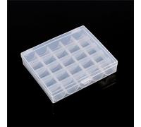 Generic Support Organisateur de Boîtier de Canette en Plastique Transparent pour 25 Bobines, Boîte de Canette Pratique pour le Stockage du Fil, Essentiel pour la Salle de Couture