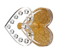 Generic Support pour Pinceau à Ongles en Plastique Forme Cœur Or, Organise et Empêche le Désordre sur Table pour Nail Art Gel