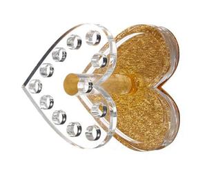 Generic Support pour Pinceau à Ongles en Plastique Forme Cœur Or, Organise et Empêche le Désordre sur Table pour Nail Art Gel