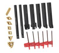 Generic Supports de Tour à Métaux de Conception Professionnelle pour les Applications de Filetage, de Rainurage et D'alésage avec 7 Inserts en Carbure et une clé (12mm)