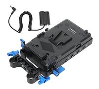 Generic Système d'alimentation à Monture en V, Caméra à Faible Consommation d'énergie Plaque 'Adaptation de Batterie à Monture en V avec Serre-câble de 15 Mm pour Une Charge Rapide des Microphones
