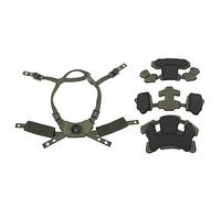 Generic Système de Suspension à Cadran de Casque Kit de Rembourrage de Sangle de Menton pour Casque Fast Mich Wendy Confortable Réglable Utilisation Quotidienne Éponge en Nylon Noir 3 Doublure