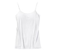 Generic T-shirt chiné pour femme - Soutien-gorge intégré - Bretelles réglables - Camisole - Haut d'été sans manches pour l'entraînement, le sommeil, les voyages - Haut sexy pour femme, Blanc., XL