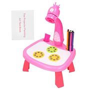 Generic Table à Dessin Multifonctionnelle pour Enfants, Projecteur LED pour un Apprentissage Créatif avec 24 Motifs et Attractions Musicales (PINK)