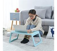 Generic Table de Lit Pliante, Facile à Ranger, Plateau de Lit pour Ordinateur Portable, Détails Fins pour Le Travail et L'écriture pour la Maison, Matériau Non Toxique (Blue)