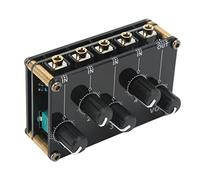 Generic Table de Mixage Audio Portable Stéréo Passive pour Lecteur CD, Instrument de Musique et Plus Encore, Mini Table de Mixage 4 Entrées 1 Sortie pour Amateurs de Musique, Métal Acrylique, Noir