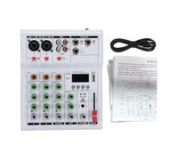 Generic Table de Mixage DJ Compacte à 4 Canaux avec Bluetooth USB et Alimentation Fantôme 48 V pour la Diffusion en Direct karaoké 6,6 X 8,1 X 1, Pouces (WHITE)