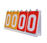 Generic Tableau de Bord à Numéros à Bascule, Tableau de Bord de Table à 4 Chiffres, Portable, Polyvalent, Multisports, pour Basket-ball, Football, Jaune Rouge