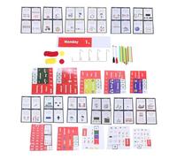 Generic Tableau de e Poche Calendrier Mathématique éducatif Outil D'enseignement Multifonctionnel pour L'école Maternelle et L'école à la Maison Tissu en Nylon avec 40 Autocollants et 22