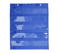 Generic Tableau de Poche Magnétique, 5 Rangées de Poches Transparentes, Outil Pédagogique en vec Attaches à Boucles Crochets pour L'apprentissage à la Maison Petits Groupes (BLUE)