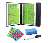 Generic Tableau d'entraînement de Football Magnétique Pliable Double Face avec Surface Effaçable à Sec, Design Complet et Demi-terrain, Matériel pour la Planification de la Stratégie de Football