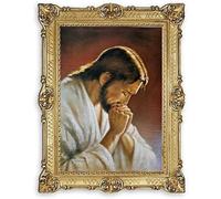 Generic Tableau mural 90 x 70 cm Peinture Jésus Icônes Historique Saint Jésus de Nazareth Christ Tableau avec cadre Antique Cadre baroque 58B
