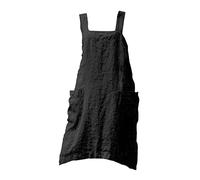 Generic Tablier de Cuisine Unisexe Tablier à Bavette avec Liens Coton Vêtement Professionnel pour Serveur Jardinage Atelier Artisanal Repas de Fête, LE NOIR, XXL