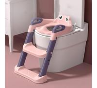 Generic Tabouret Réglable de Siège D'entraînement de Pot de bébé avec L'échelle Pliante, Siège Mou pour L'enfant en Bas âge, Matériel de PP + PU (PINK)