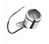 Generic Tachymètre Numérique pour Moto, Voltmètre LED, Métal de Haute qualité, étanche, Conception 2 en 1 pour Motos Universelles, Argent