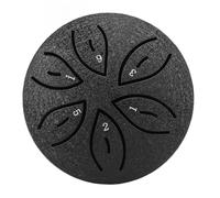 Generic Tambour à Langue Miniature en Acier de 3 Pouces, Tambour de Pluie à 6 Notes, Idéal pour L'éducation Musicale et les Séances de Relaxation dans Votre Jardin (BLACK)