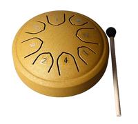 Generic Tambour de Langue en Acier au Carbone, Mini Tambour à Main de 4,5 Pouces avec une tonalité Unique pour les Débutants et les Amateurs de Musique (GOLD)
