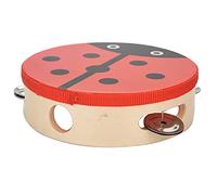 Generic Tambourin à Main en Bois pour Enfants, Instrument de Percussion Rythmique Compact pour Chanter et Danser, Motifs Colorés, 15 Cm (Scarabée)