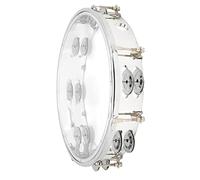 Generic Tambourin MBAT avec Jingles Réglables à Double Rangée pour Fête, Karaoké-taille 10 Pouces ABS + Métal (Transparent)