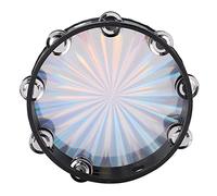 Generic Tambourin Réfléchissant à Double Rangée de 10 Pouces pour Percussions, Tambour à Main ABS Multicolore en Acier Inoxydable 10 X 10 X 2,2 Pouces
