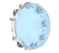 Generic Tambourin Réglable à Double Rangée de 10 Pouces avec Jingles Lumineux pour les Performances de Fête ABS + Métal (BLUE)