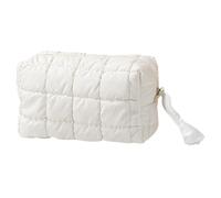 Generic Tampons en coton matelassé Trousse de maquillage mignonne Sac de maquillage Sac portable pour femmes Voyage Maquillage, Blanc., 200.00x120.00x100.00mm/7.87x4.72x3.94inch, décontracté