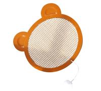 Generic Tapis à Gratter en Sisal pour Chat, Griffe de Meulage Compacte, Tapis à Gratter en Forme de Tête d'ours avec Boule pour Chatons pour l'intérieur (Brun Clair)