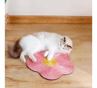 Generic Tapis à Gratter pour Chat, Résistant à l'usure, Grand Espace, Forme Mignonne, Matériau en Sisal, Tapis à Gratter pour Animal de Compagnie, pour la Décoration de la Maison (Fleur Rouge)
