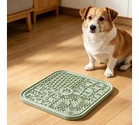 Generic Tapis à Lécher pour Chien avec Base D'aspiration Forte et Conception Multi-Motifs pour Soulager l'anxiété et Une Alimentation Lente pour Les Animaux de Compagnie 20 X 20 Cm (Green)
