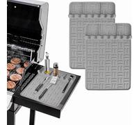Generic Tapis à Outils en Silicone, 2 Pièces Tapis de Plaque Gris 40x27 Cm Conception Résistante à la Chaleur pour la Cuisson au Barbecue