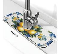 Generic Tapis de robinet d'évier de cuisine imprimé citron jaune, gadgets d'évier, protection anti-éclaboussures derrière le robinet attrape-gouttes pour cuisine et salle de bain