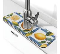 Generic Tapis de robinet d'évier de cuisine imprimé citron jaune, gadgets d'évier, protection anti-éclaboussures derrière le robinet attrape-gouttes pour cuisine et salle de bain