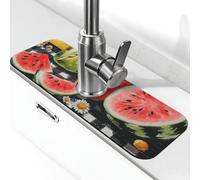 Generic Tapis de robinet d'évier de cuisine imprimé citron melon d'été, gadgets d'évier, protection contre les éclaboussures derrière le robinet attrape-gouttes pour cuisine et salle de bain