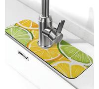 Generic Tapis de robinet d'évier de cuisine imprimé citron tranché, gadgets d'évier, protection contre les éclaboussures derrière le robinet attrape-gouttes pour cuisine et salle de bain