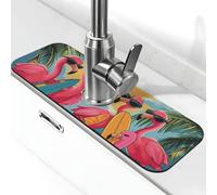 Generic Tapis de robinet d'évier de cuisine imprimé flamant rose d'été, gadgets d'évier, protection contre les éclaboussures derrière le robinet attrape-gouttes pour cuisine et salle de bain