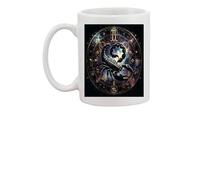 Generic Tasse avec signe astrologique Scorpion, 325 ml, moderne, blanc avec motif coloré, capacité de 325 ml, usage domestique, réutilisable, rond, passe au micro-ondes et au lave-vaisselle
