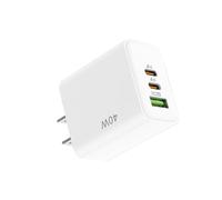 Generic Technologie GaN Efficace 40W USB C Chargeur Mural Cube Bloc de Charge Rapide 2 Ports de Type C 1 Port USB A pour Téléphone Tablette Ordinateur Portable (White)