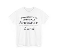 Generic Tee Shirt Je Serais Peut être Un Peu Plus Sociable si Vous étiez Un Peu Moins Cons Couleur Sport Grey, Taille L