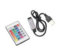 Generic Télécommande de Bande Lumineuse, Télécommande sans Fil USB 5-24 V à 24 Touches, pour Lumière LED RVB à Usage Domestique (Longueur de Ligne 0,5 mètres)