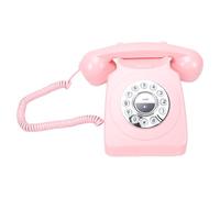 Generic Téléphone Bluetooth Rétro élégant sans Fil, avec combiné, Prend en Charge la Lecture de Musique et Les Appels Mains Libres pour la Décoration de la Maison (Pink)