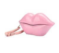 Generic Téléphone Fixe de Bureau en Forme de Lèvres Roses à la Mode, Signal Stable, Taille Compacte pour Usage Domestique et de Bureau (Pink)