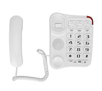 Generic Téléphone Fixe Filaire à Gros Boutons Facile à Utiliser pour Les Personnes âgées avec Son amplifié, 3 Touches d'image pour Les Personnes âgées, Le Bureau à Domicile, Matériau ABS Blanc