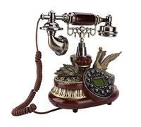 Generic Téléphone Rétro Vintage à Cadran Rotatif, Téléphone Filaire Antique pour Bureau, Maison, Hôtel, qualité D'appel Claire et Double Système Compatible FSK/DTMF, 38 Enregistrements