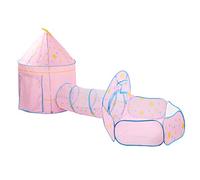 Generic Tente bébé Enfant Tunnel Piscine à Balles pour Enfants de Plus de 3 Ans Intérieur Extérieur Aventure Gris 3 Pièces (Pink)