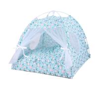 Generic Tente pour animaux de compagnie, grotte respirante pour chat, nid floral, abri solaire pour animaux domestiques, tente semi-fermée, tente pliable pour chien, tente de jeu pour chat